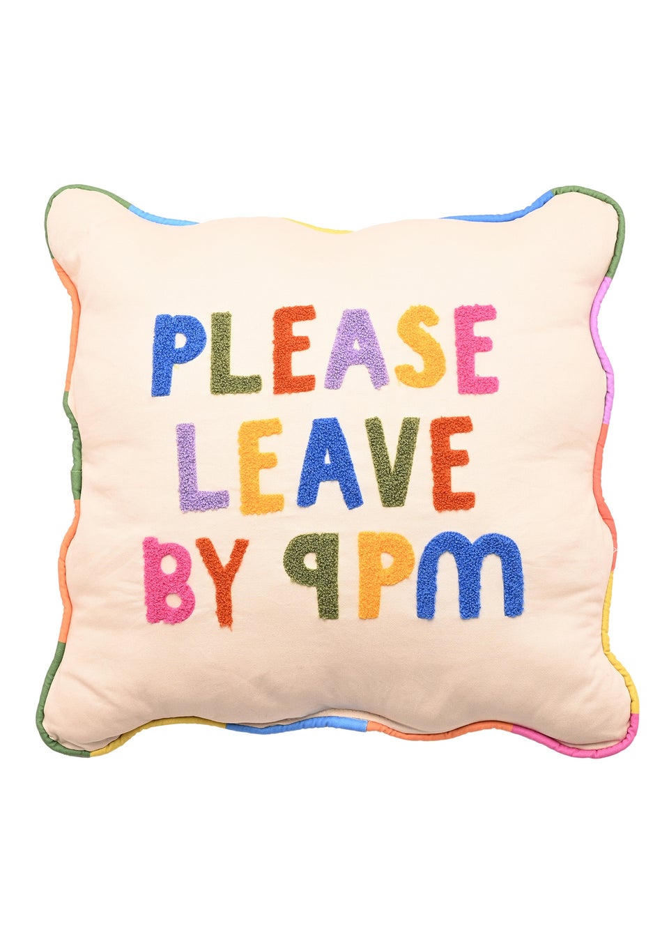 Raspberry Blossom Multi-Coloured Cushion Please Leave By 9 40x40cm