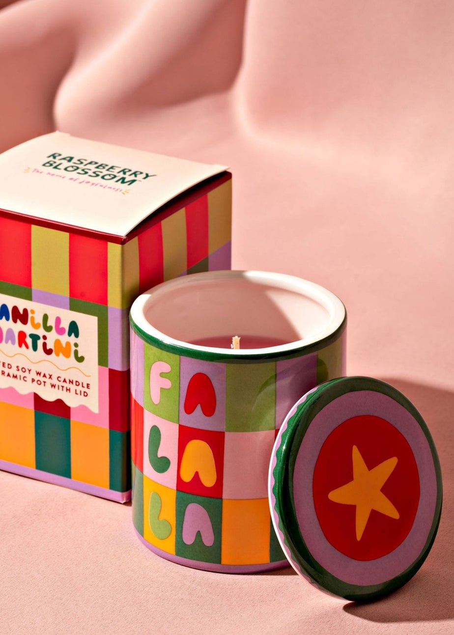 Raspberry Blossom Multi-coloured Lidded Candle Fa La La