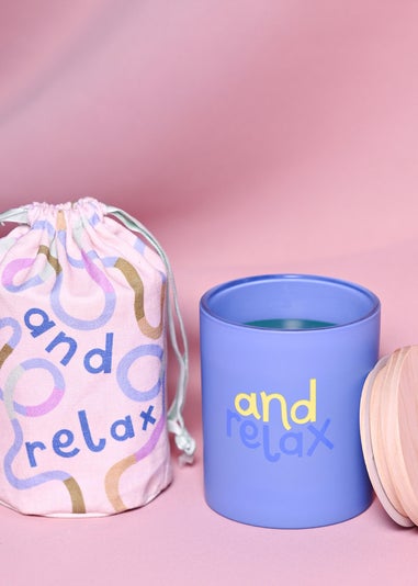 Raspberry Blossom Blue Fragranced Candle In A Pouch And Relax