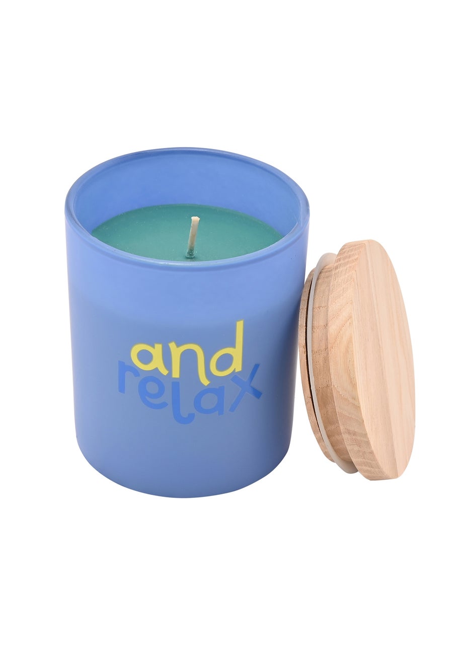 Raspberry Blossom Blue Fragranced Candle In A Pouch And Relax