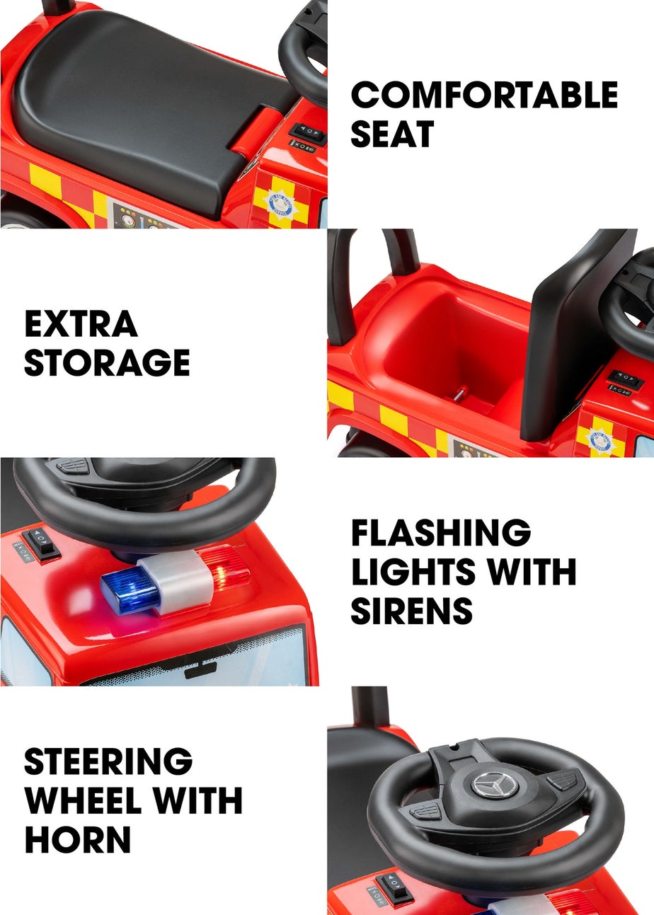 Xootz Mercedes-Benz Fire Truck Foot to Floor Ride On Red