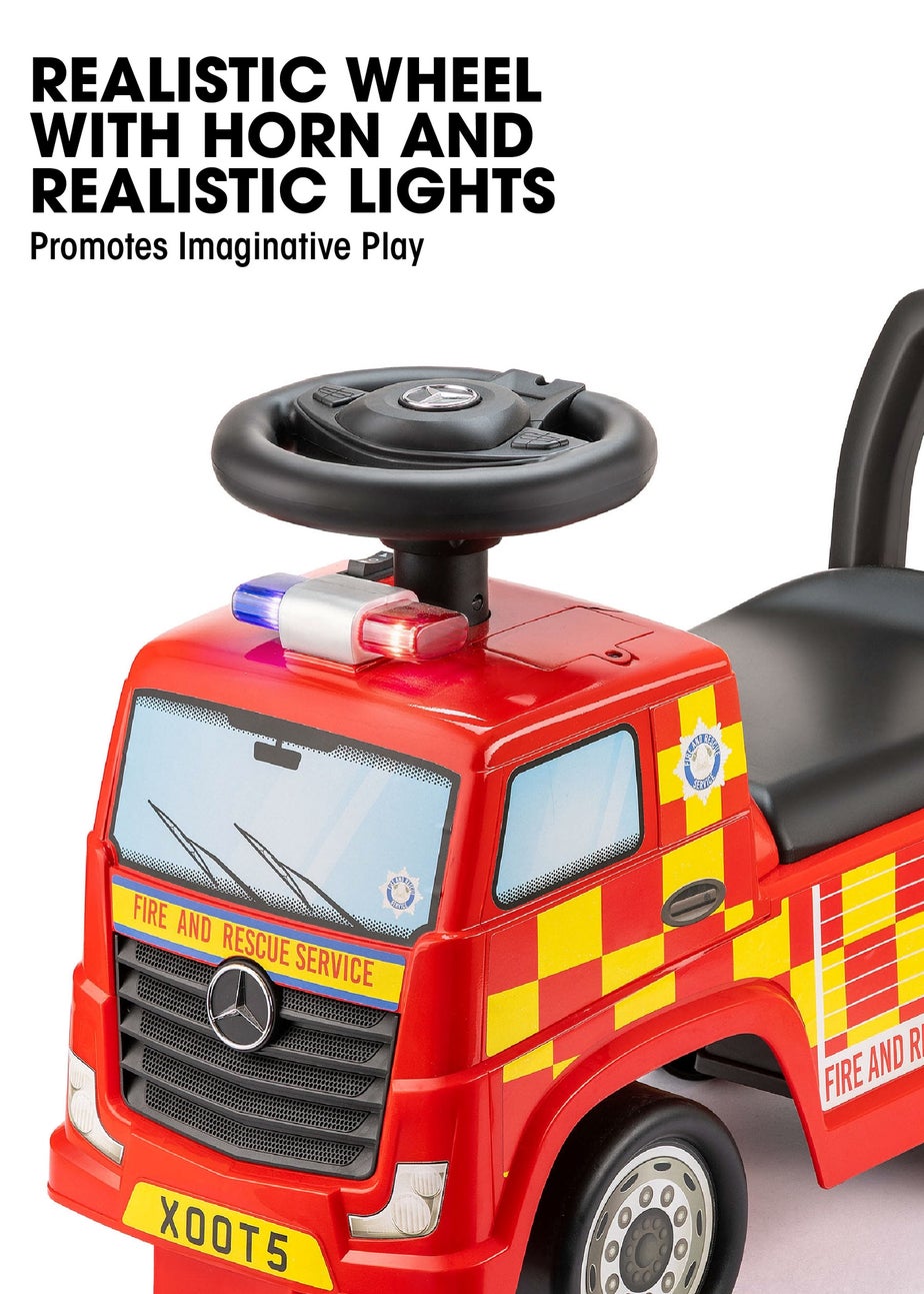 Xootz Mercedes-Benz Fire Truck Foot to Floor Ride On Red