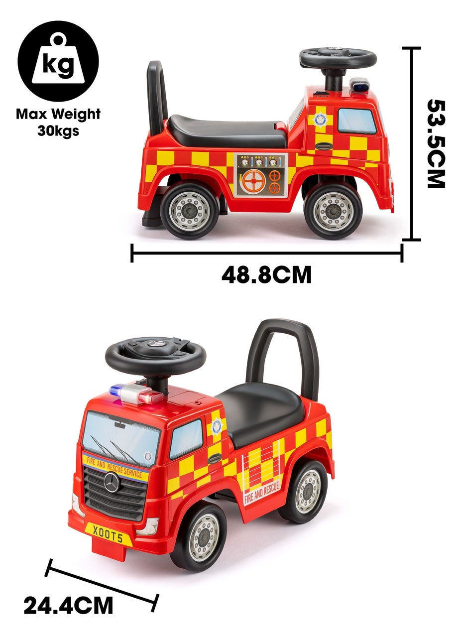 Xootz Mercedes-Benz Fire Truck Foot to Floor Ride On Red