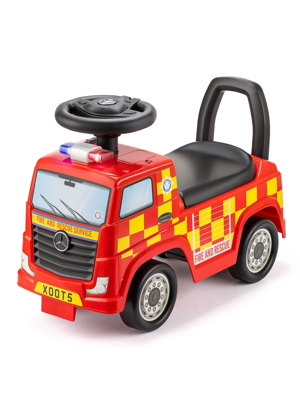 Xootz Mercedes-Benz Fire Truck Foot to Floor Ride On Red