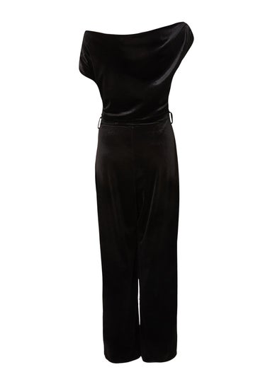Quiz Black Velvet Off The Shoulder Jumpsuit