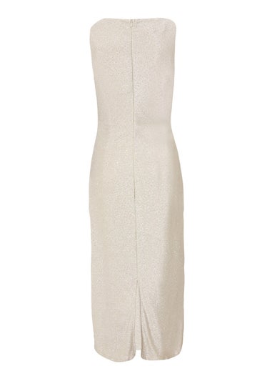 Quiz Cream Petite Diamante Midaxi Dress