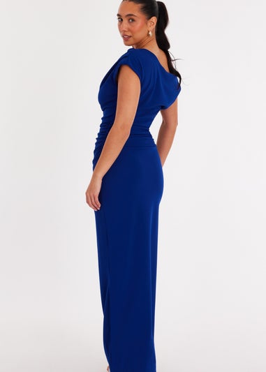 Quiz Blue Asymmetric Maxi Dress