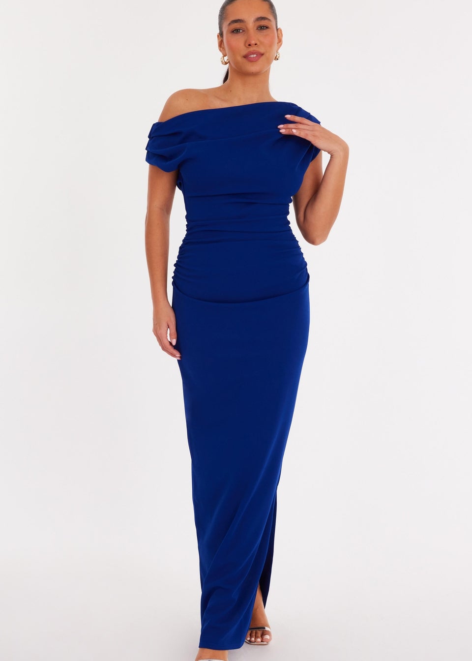 Quiz Blue Asymmetric Maxi Dress