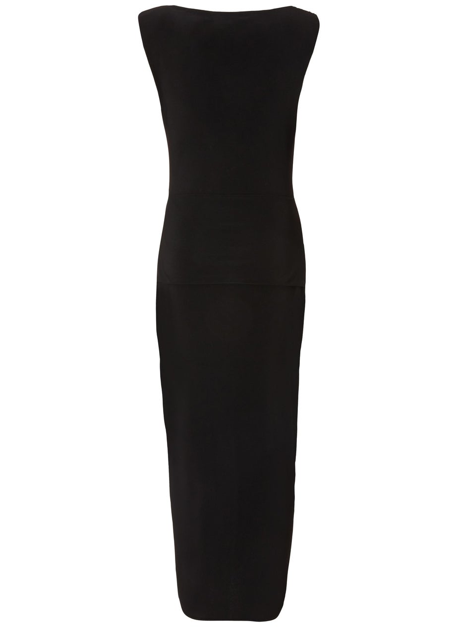 Quiz Black Draped Bodycon Midaxi Dress