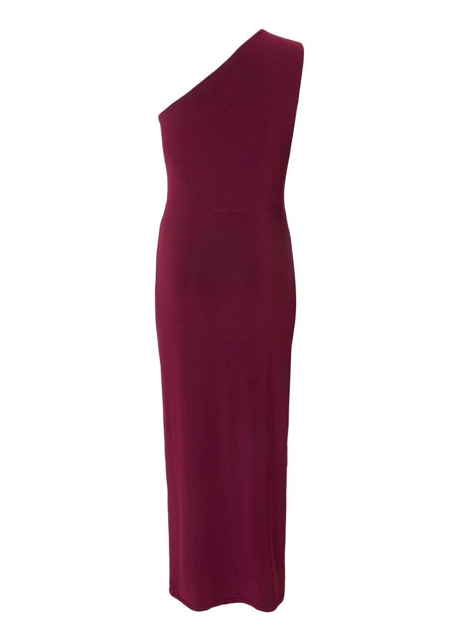 Quiz Purple One Shoulder Draped Midaxi Dress