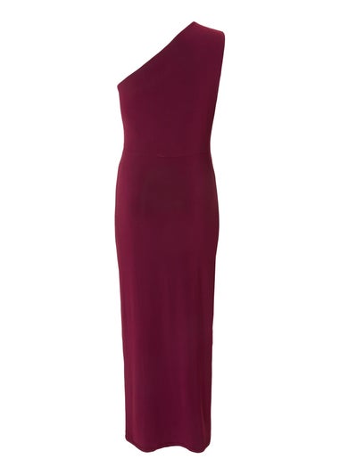 Quiz Purple One Shoulder Draped Midaxi Dress