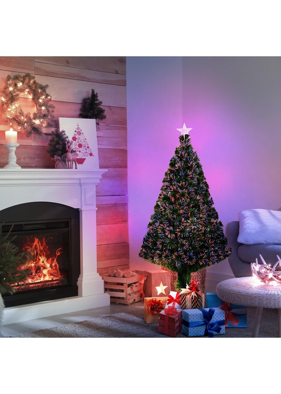 HOMCOM 4FT Fibre Optic Christmas Tree