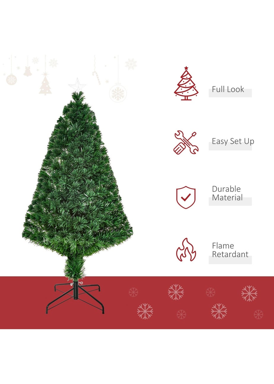 HOMCOM 4FT Fibre Optic Christmas Tree