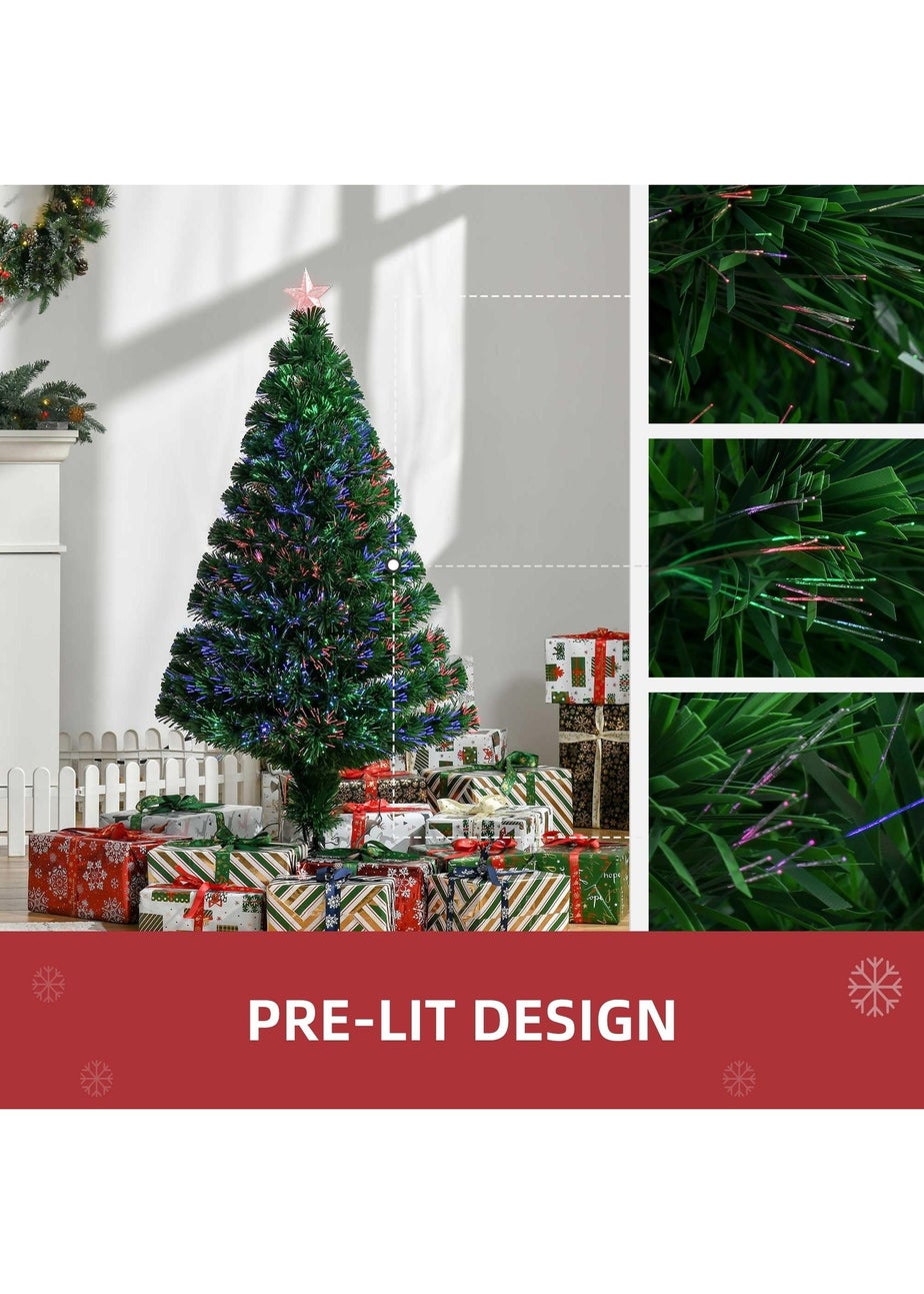 HOMCOM 4FT Fibre Optic Christmas Tree