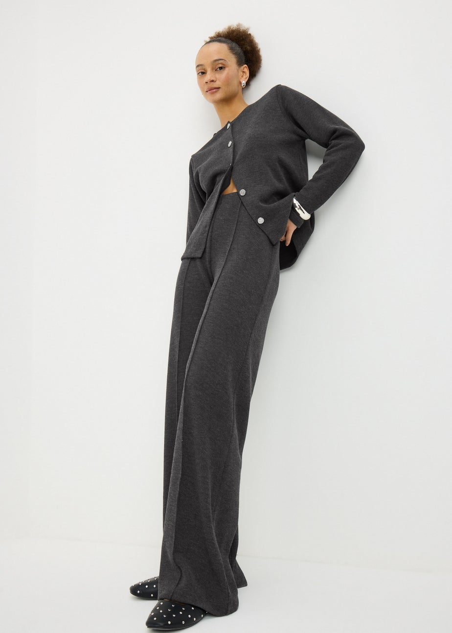 Charcoal Soft Touch Co Ord Trousers