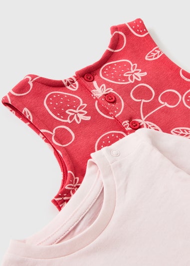 Baby Red Strawberry Print Top & Dungaree Set (Newborn-23mths)