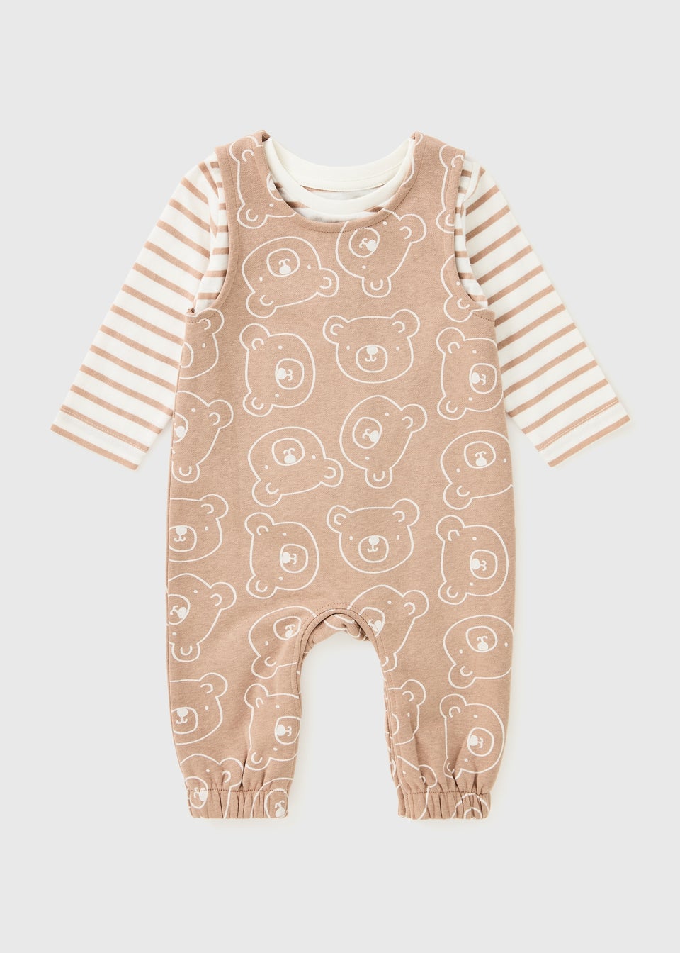Baby Brown Bear Print Top & Dungaree Set (Newborn-23mths)