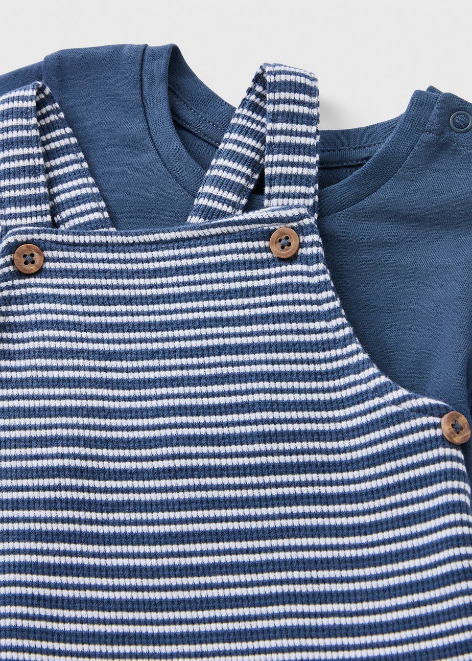 Baby Blue Stripe Top & Dungaree Set (Newborn-23mths)