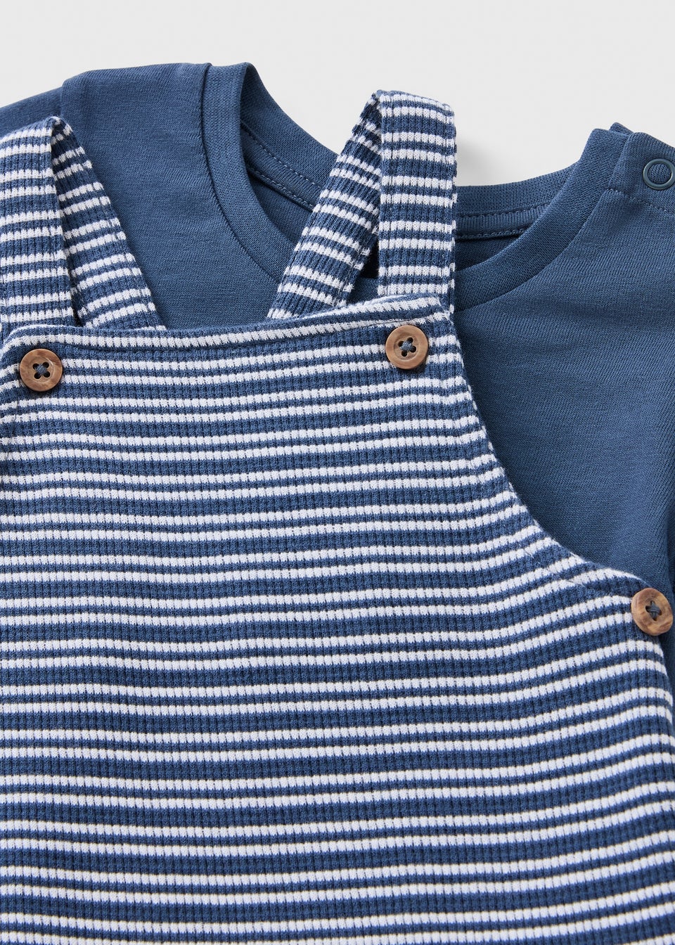 Baby Blue Stripe Top & Dungaree Set (Newborn-23mths)