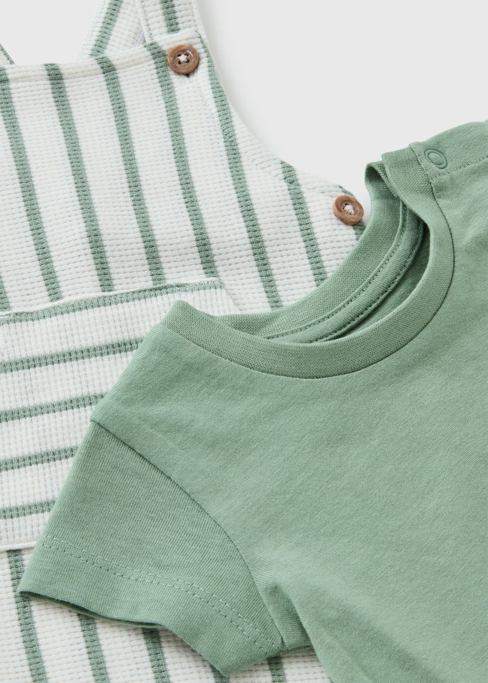Baby Green Stripe Top & Dungaree Set (Newborn-23mths)