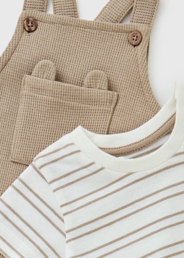 Baby Ecru Stripe Top & Dungaree Set (Newborn-23mths)