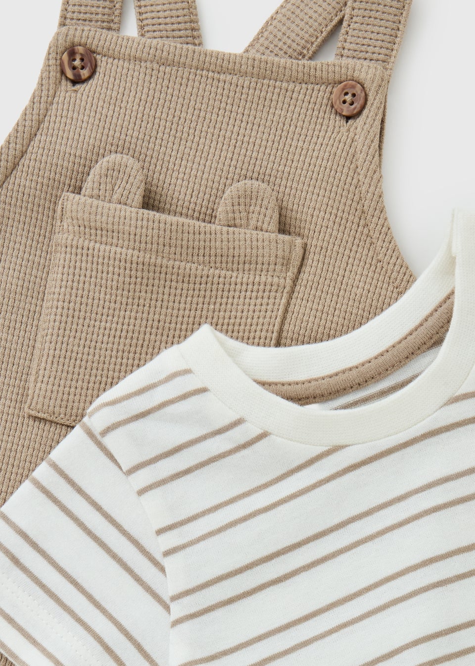 Baby Ecru Stripe Top & Dungaree Set (Newborn-23mths)