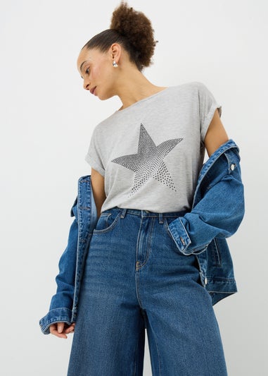 Grey Star Stud T-Shirt