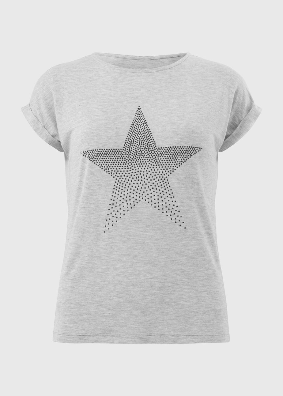Grey Star Stud T-Shirt