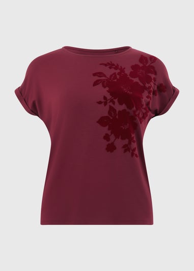 Burgundy Lace Flower T-Shirt