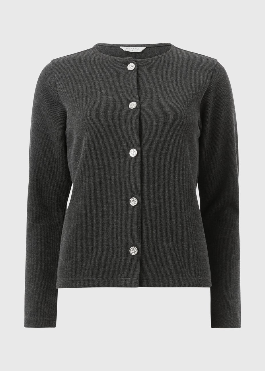 Charcoal Soft Touch Co Ord Cardigan