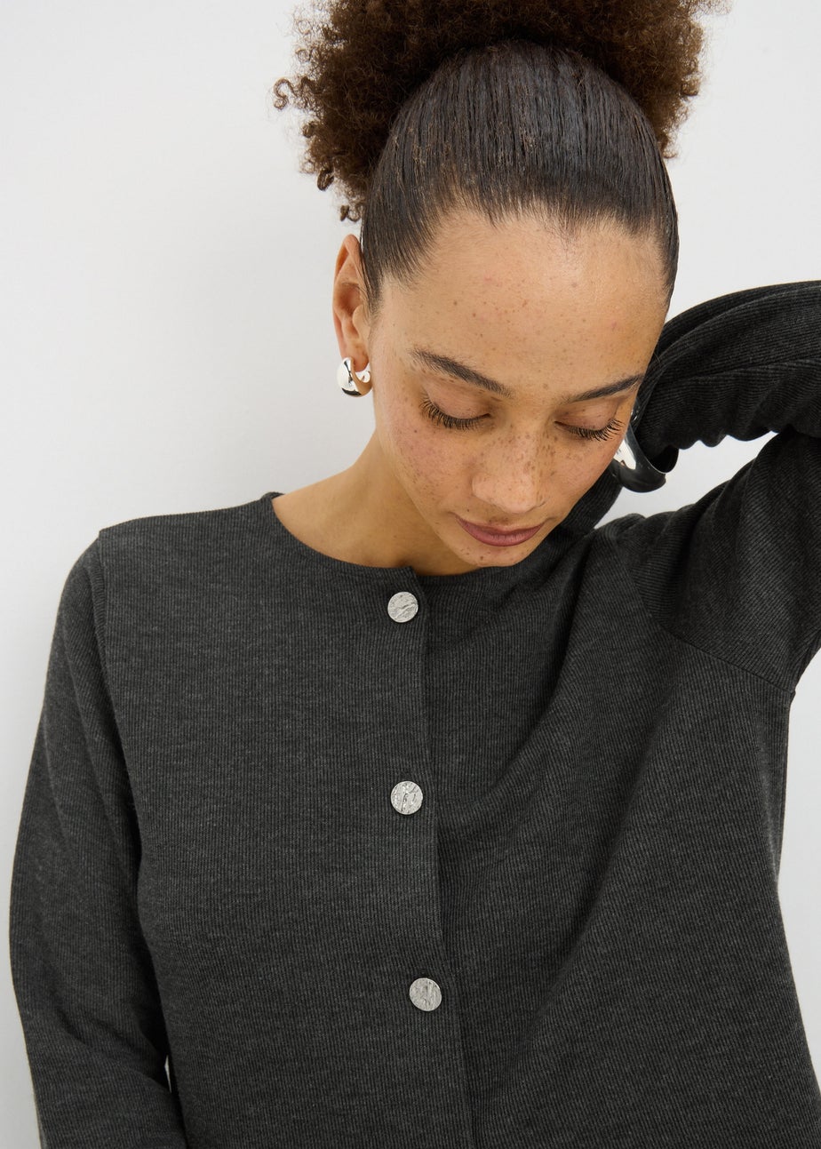 Charcoal Soft Touch Co Ord Cardigan