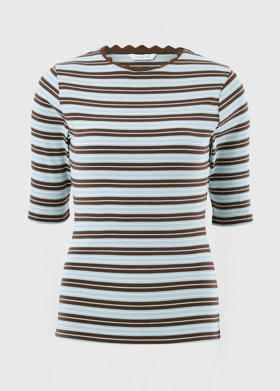 Blue Stripe Fitted T-Shirt