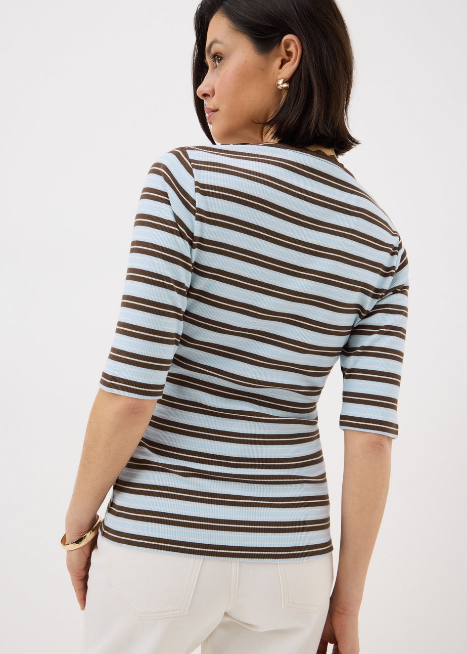 Blue Stripe Fitted T-Shirt