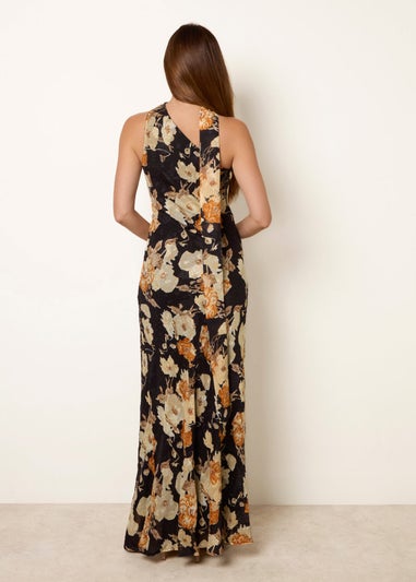 Blue Vanilla Black Luxe One Shoulder Scarf Dress