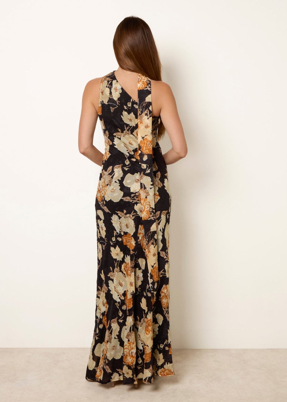 Blue Vanilla Black Luxe One Shoulder Scarf Dress