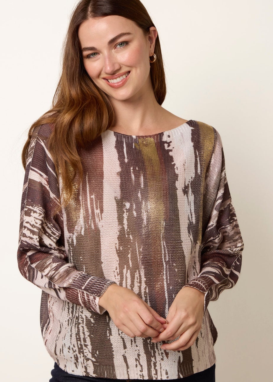 Blue Vanilla Multi Metallic Paint Brush Top