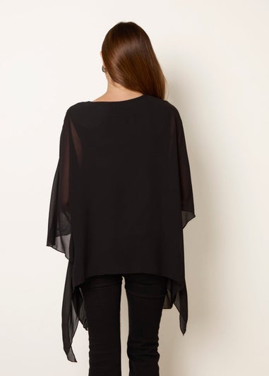 Blue Vanilla Black Rhinestone Tunic Top