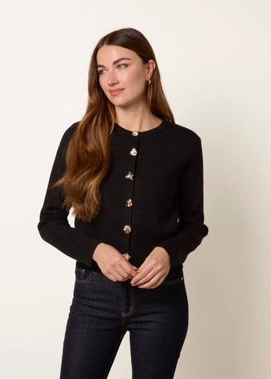 Blue Vanilla Black Gold Buttons Cardigan