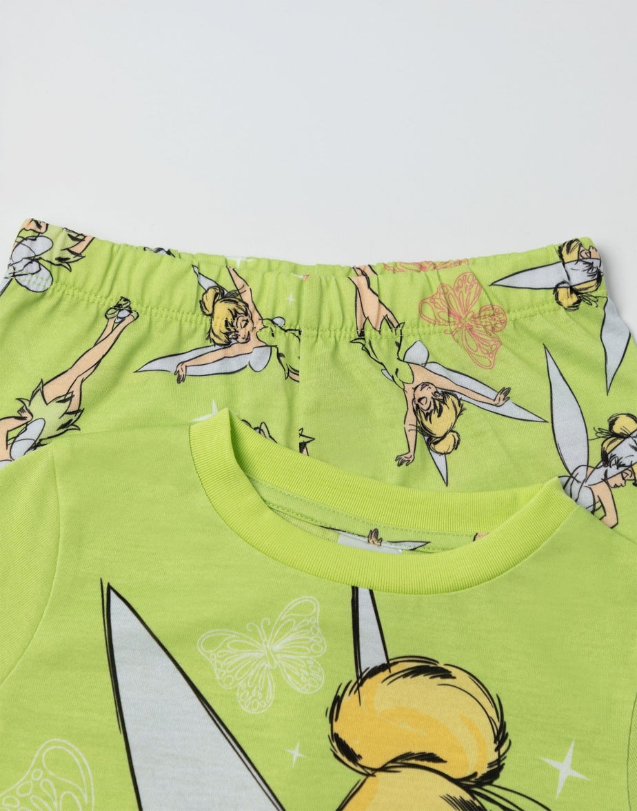 Vanilla Underground Disney Tinkerbell Character Girls Green Long Pyjama Set (2-10yrs)