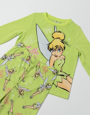Vanilla Underground Disney Tinkerbell Character Girls Green Long Pyjama Set (2-10yrs)