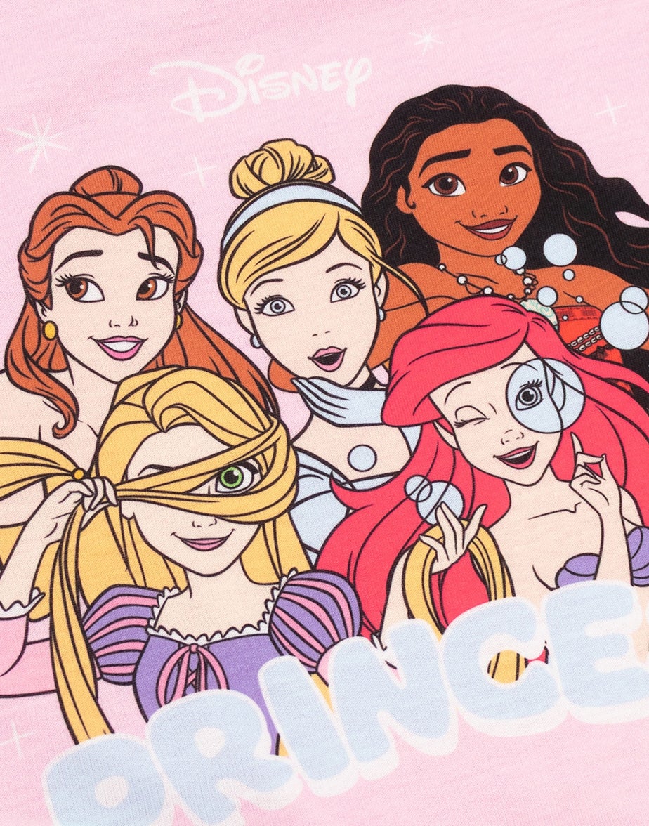 Vanilla Underground Disney Princess Girls Pink Long Pyjama Set (2-10yrs)