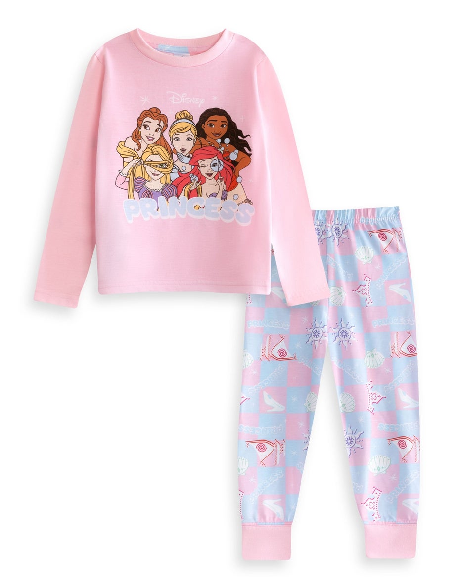 Vanilla Underground Disney Princess Girls Pink Long Pyjama Set (2-10yrs)