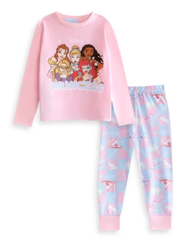 Vanilla Underground Disney Princess Girls Pink Long Pyjama Set (2-10yrs)