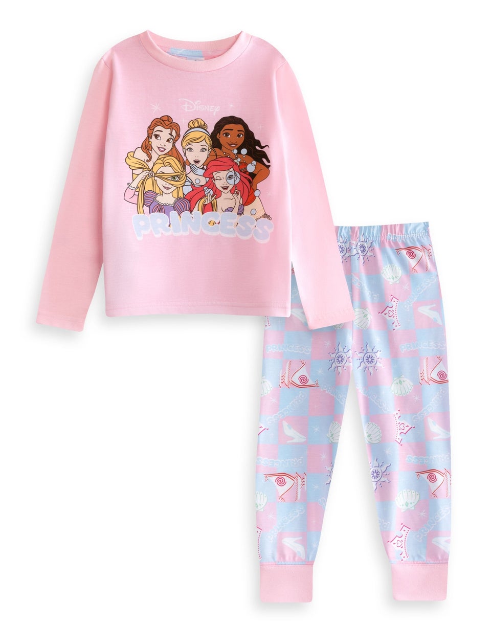 Vanilla Underground Disney Princess Girls Pink Long Pyjama Set (2-10yrs)