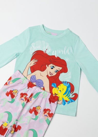 Disney The Little Mermaid Character Girls Blue Long Pyjama Set (2-10yrs)