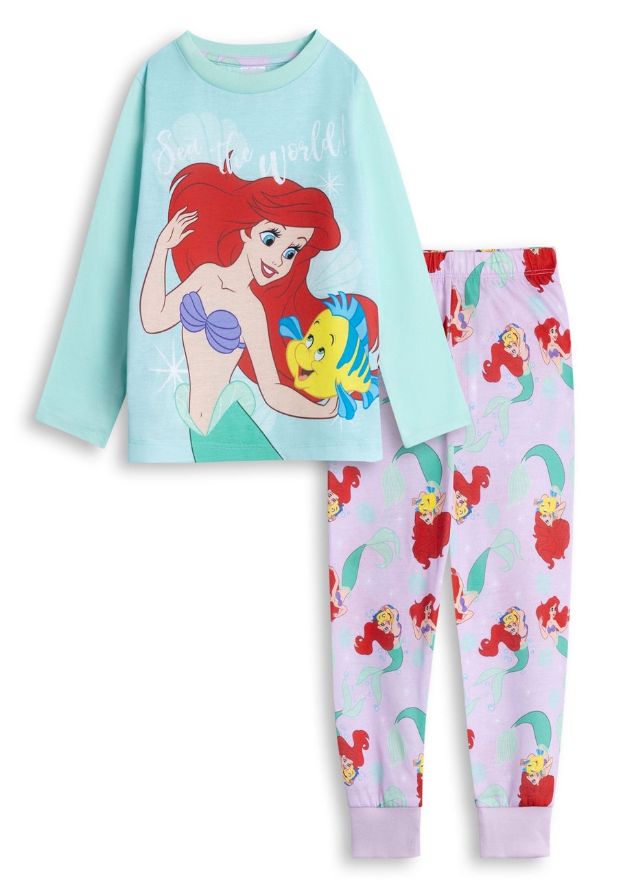 Disney The Little Mermaid Character Girls Blue Long Pyjama Set (2-10yrs)