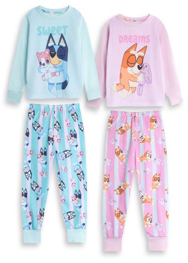 Bluey Character Girls Pink Long Pyjama Set (18mnths-7yrs)