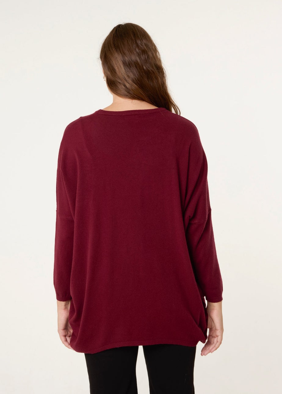Blue Vanilla Red Embroidered Round Neck Jumper