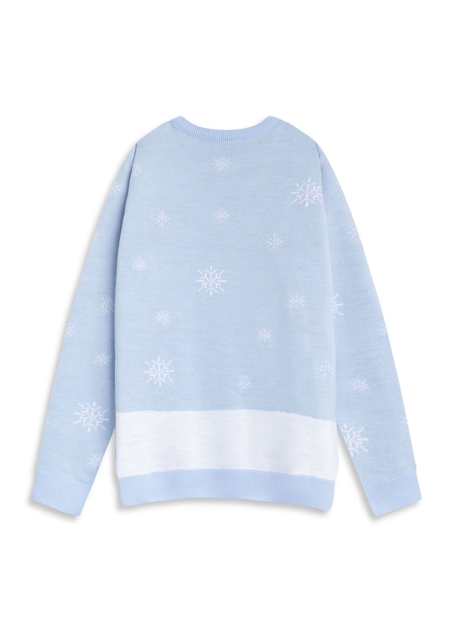 Winnie The Pooh Character Adults Blue Christmas Jumper