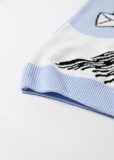 Winnie The Pooh Character Adults Blue Christmas Jumper